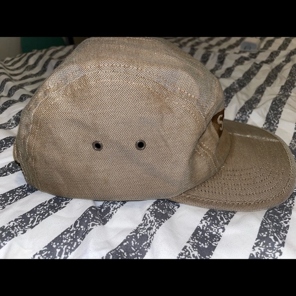 Supreme Jacquard Logo Camp 5 Panel Cap Tan - Picture 6 of 8